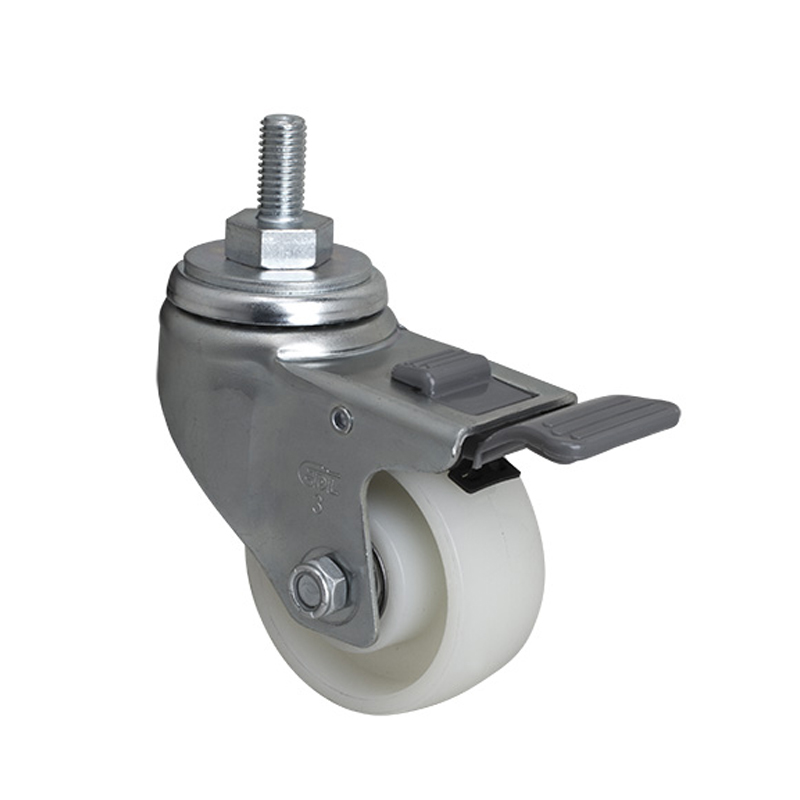 EDL Medium 3" 150kg Threaded Plastic Dual Brake TPA Caster 50143H-503-26