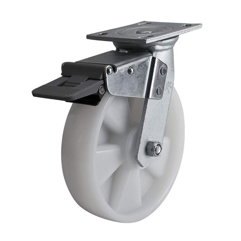 EDL Heavy 8'' 450kg Plate Plastic Dual Brake TPA Caster 73128H-738-26