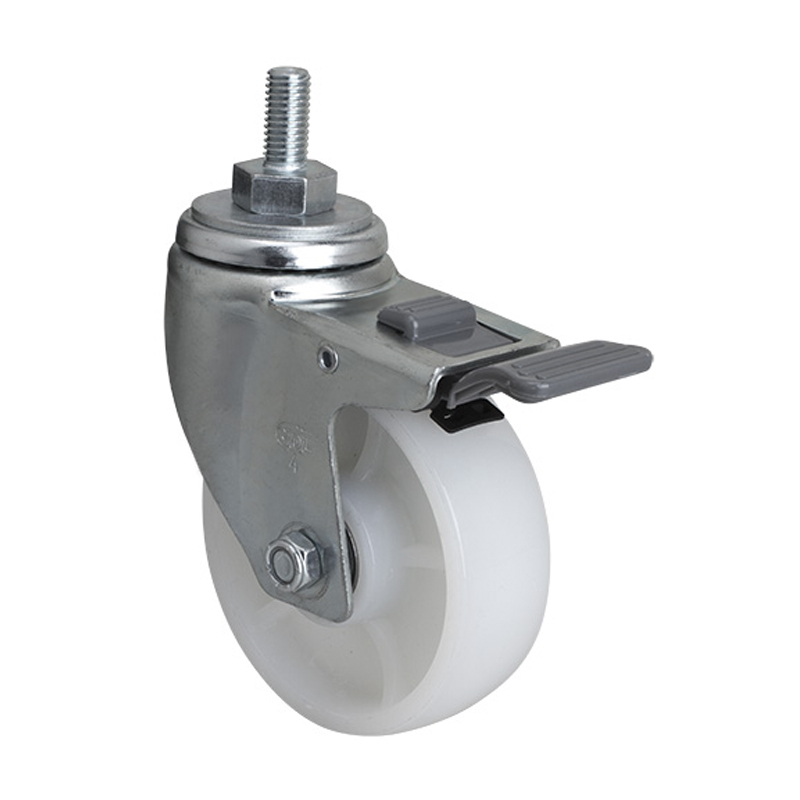 EDL Medium 4'' 150Kg Threaded Plastic Dual Brake TPA Caster 50144H-504-26