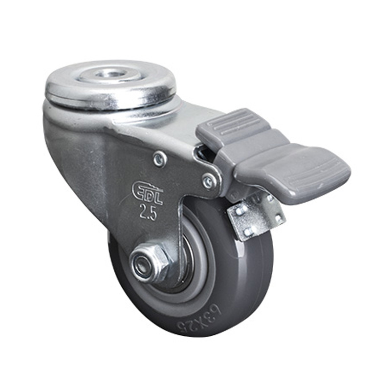 EDL Light 2.5'' 80kg Bolt Hole Brake PU Caster 361825H-3625-76