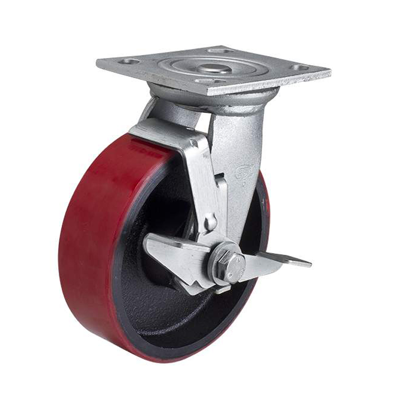 EDL Heavy 6'' 420kg Plate Side Wheel Brake TPU Caster 73126C-736-86T/C