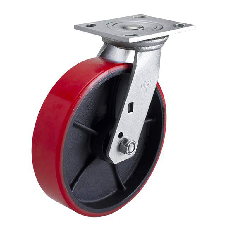 EDL Heavy 8'' 450kg Plate Swivel TPU Caster 73118-738-86T