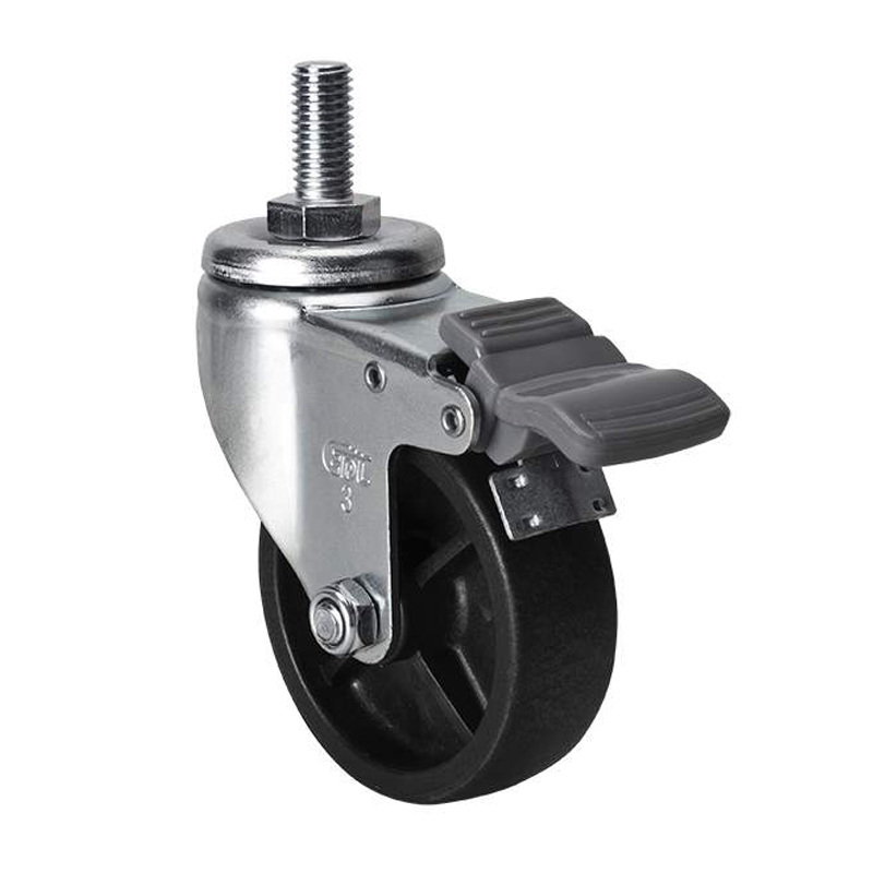 EDL Light 3'' 70kg Threaded Brake PO caster 36143H-333-03