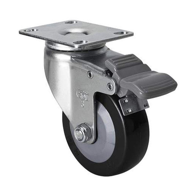 EDL Light 3'' 60kg Plate Brake PU caster 36123H-363-64