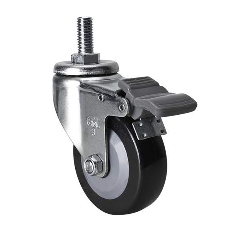 EDL Light 3'' 60kg Threaded Brake PU caster 36143H-363-64