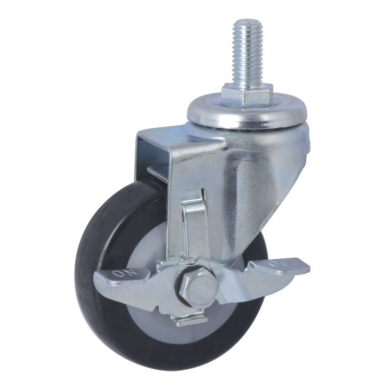 EDL Light 3'' 60kg Threaded Side Wheel Brake PU caster 36143C-363-64/C