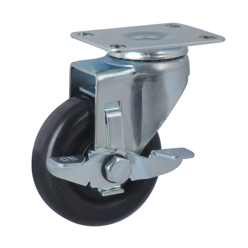 EDL Light 3'' 70kg Plate Side Wheel Brake PU caster 36123C-363-66/C