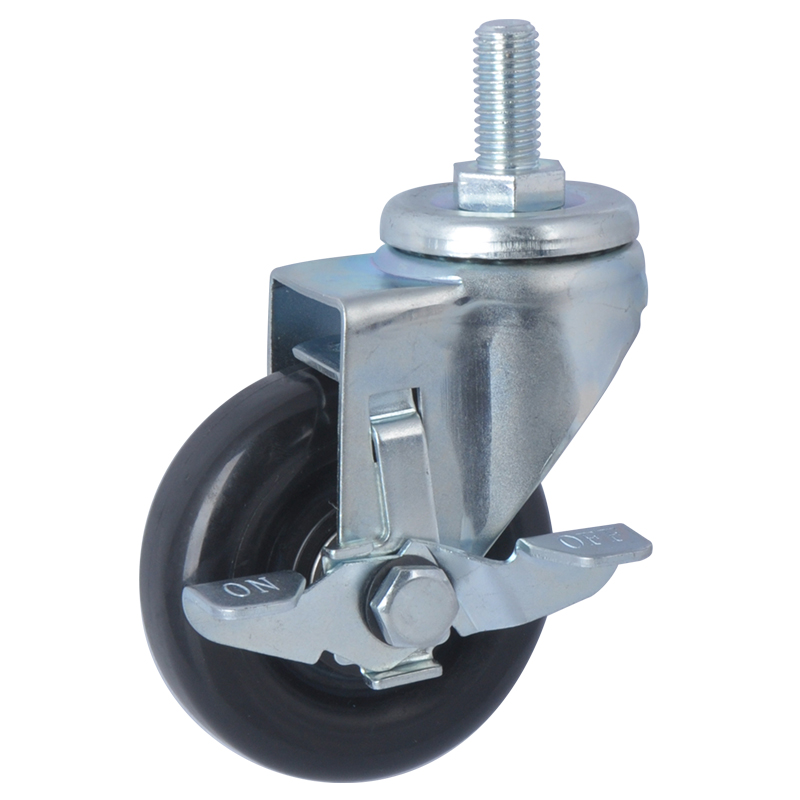 EDL Light 3'' 70kg Threaded Side Wheel Brake PU caster 36143C-363-66/C