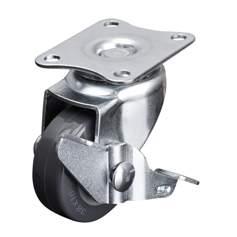 EDL Mini 1.5'' 30kg Plate Axle Brake PU Caster 201215A-2015-72/A