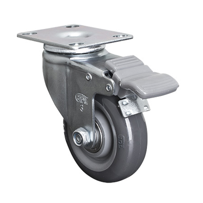 EDL Light 3'' 80kg Plate Brake PU caster 36123H-363-76