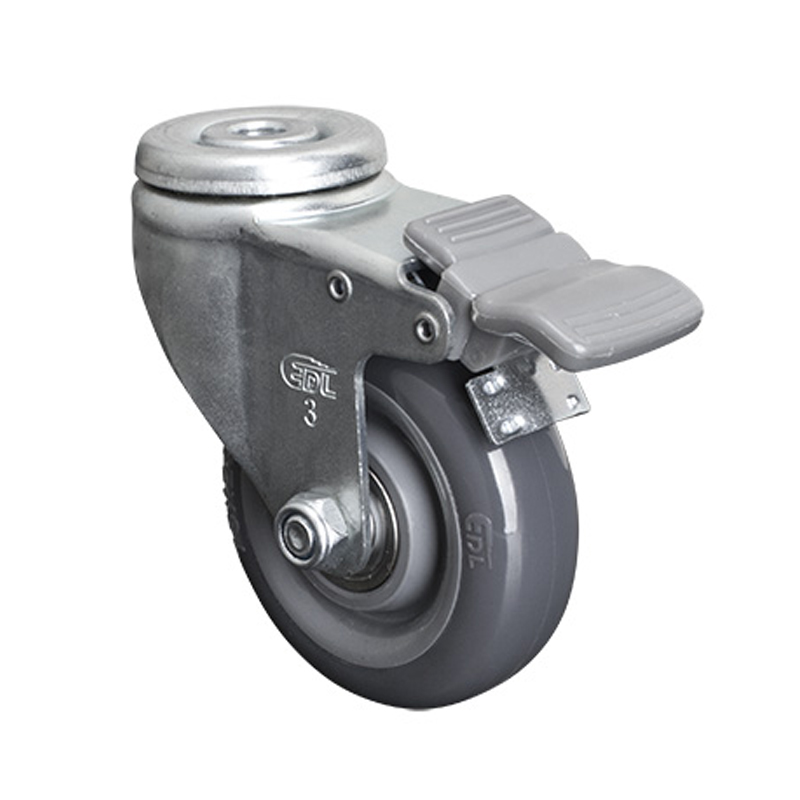 EDL Light 3'' 80kg Bolt Hole Brake PU caster 36183H-363-76