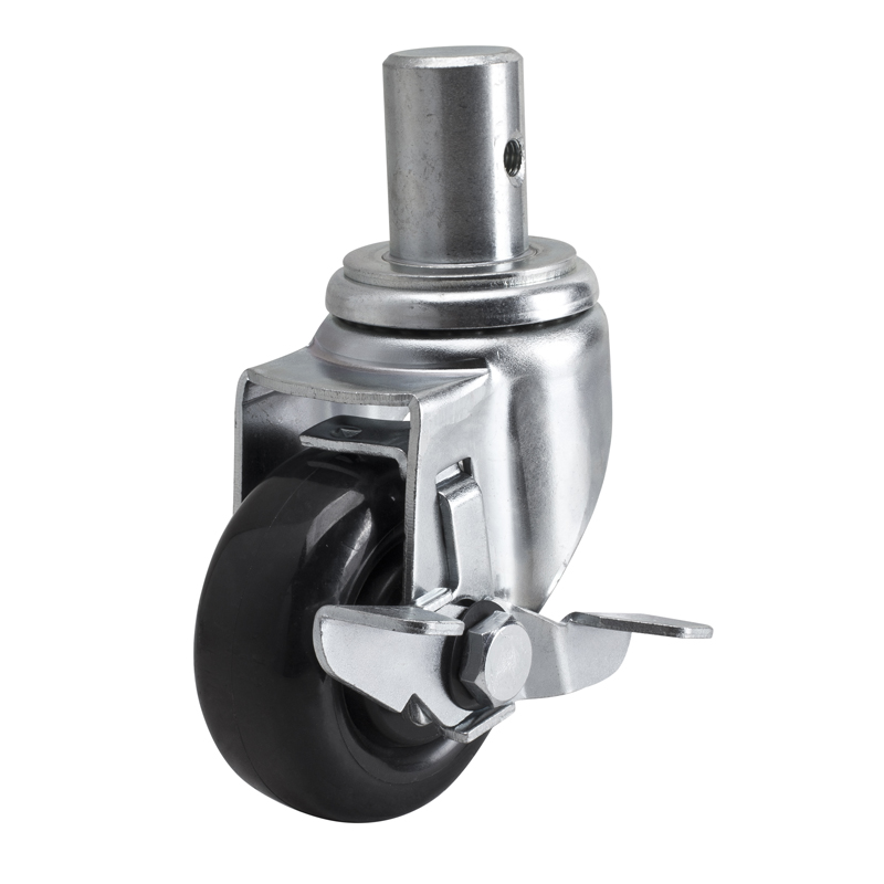 EDL Medium 3" 120kg Threaded Side Wheel Brake PU Caster 50143C-503-65/C