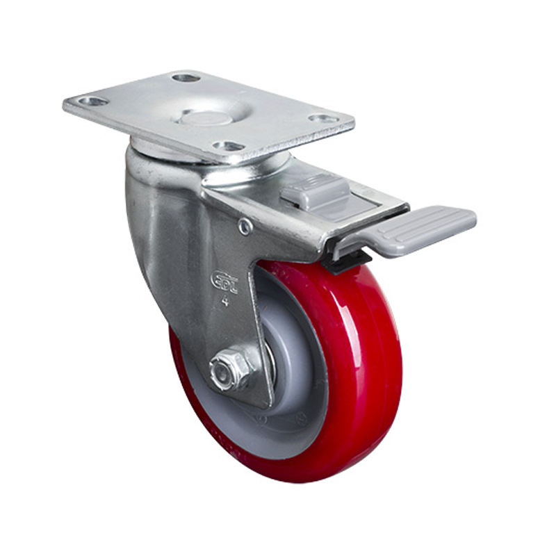 EDL Medium 3" 150kg Plate Plastic Dual Brake TPU Caster 50123H-503-86