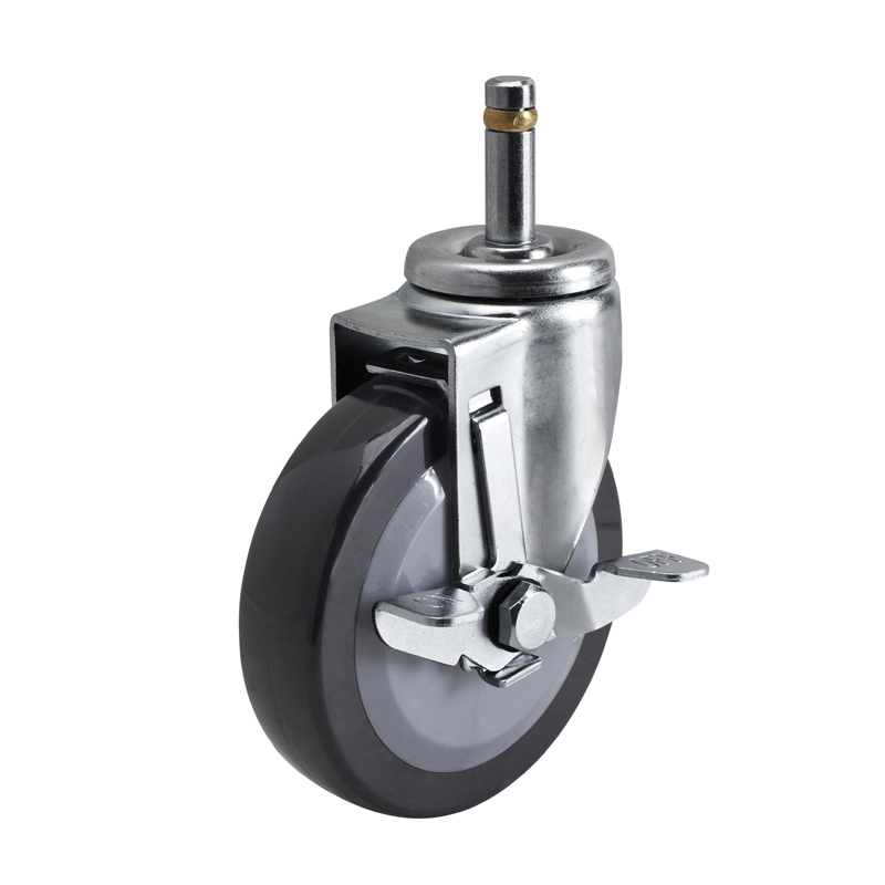 EDL Light 4'' 60kg Stem Side Wheel Brake PU caster 36164C-364-64/C