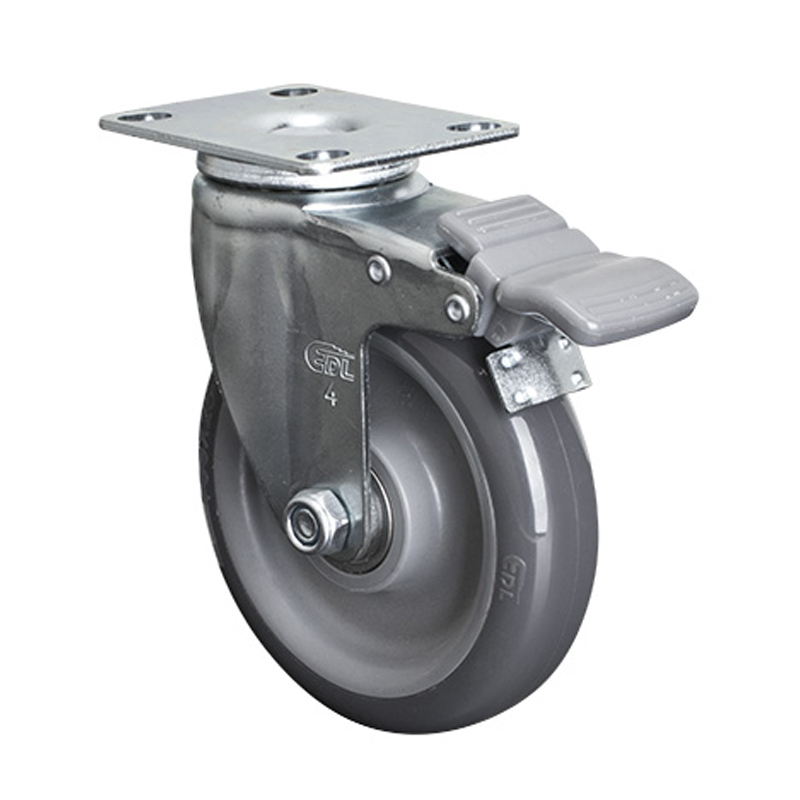 EDL Light 4'' 80kg Plate Brake PU caster 36124H-364-76