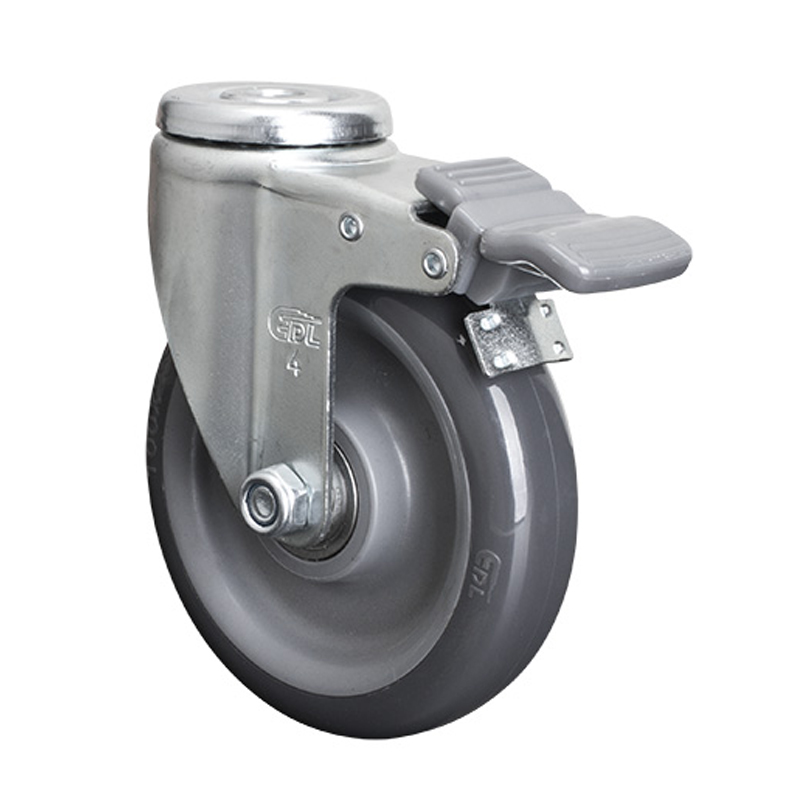 EDL Light 4'' 80kg Bolt Hole Brake PU caster 36184H-364-76