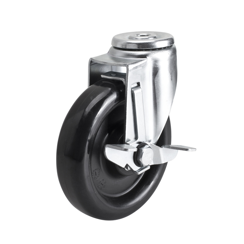 EDL Medium 5''140Kg Bolt Hole Side Wheel Brake PU Caster50185C-505-66/C