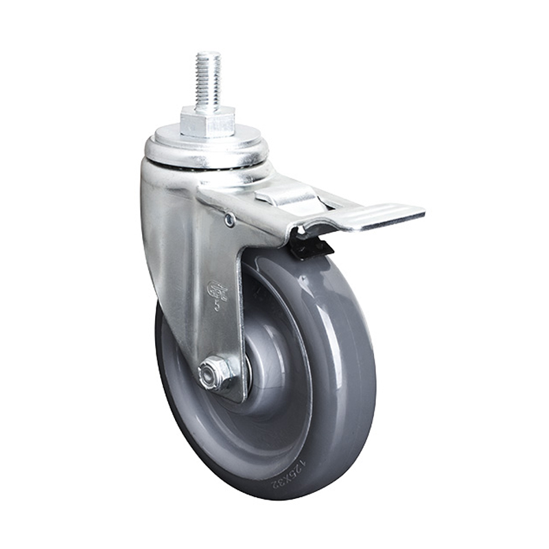 EDL Medium 5'' 150Kg Threaded Al. Dual Brake PA Caster50145P-505-76