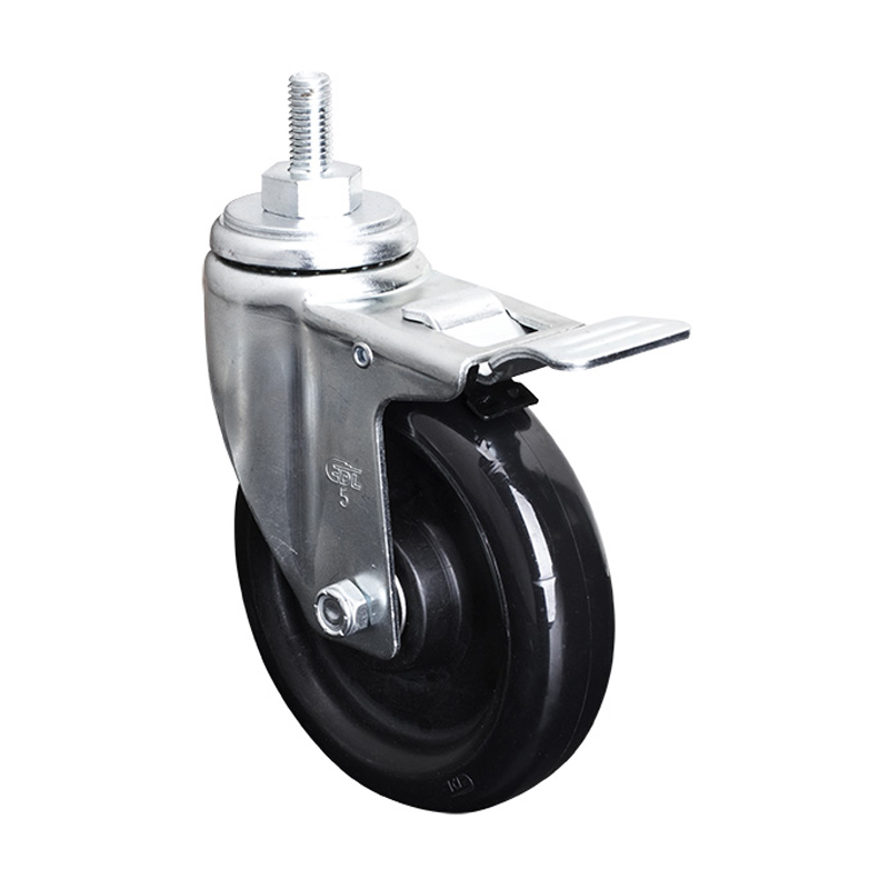 EDL Medium 5'' 140Kg Threaded Al. Dual Brake PA Caster50145P-505-66