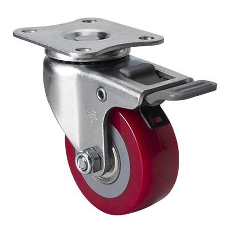 EDL Mini 2'' 40kg Plate Plastic Dual Brake TPU Caster 26122H-262-86