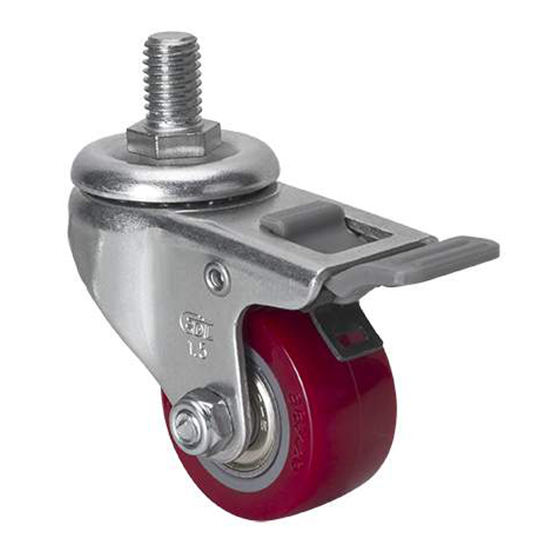 EDL Mini 1.5" 40Kg Threaded Brake TPU Caster 261415H-2615-86