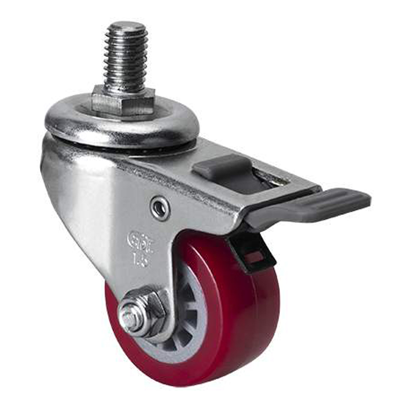 EDL Mini 1.5" 35Kg Threaded Brake TPU Caster 261415H-2615-83