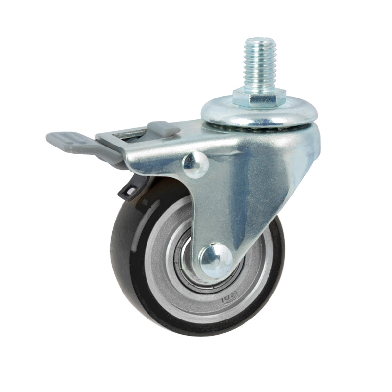 EDL Anti-electrostatic Mini  2''50kg Threaded Brake TPU Caster 26142H-A262-86A