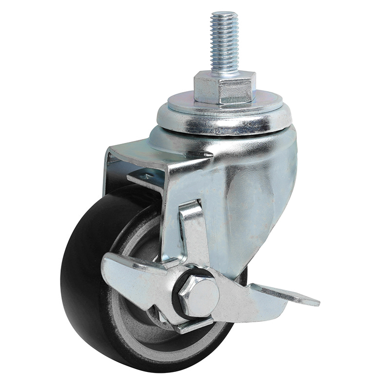 EDL Anti-electrostatic Medium 3'' 90kg Threaded Brake TPU Caster 50143C-A503-86