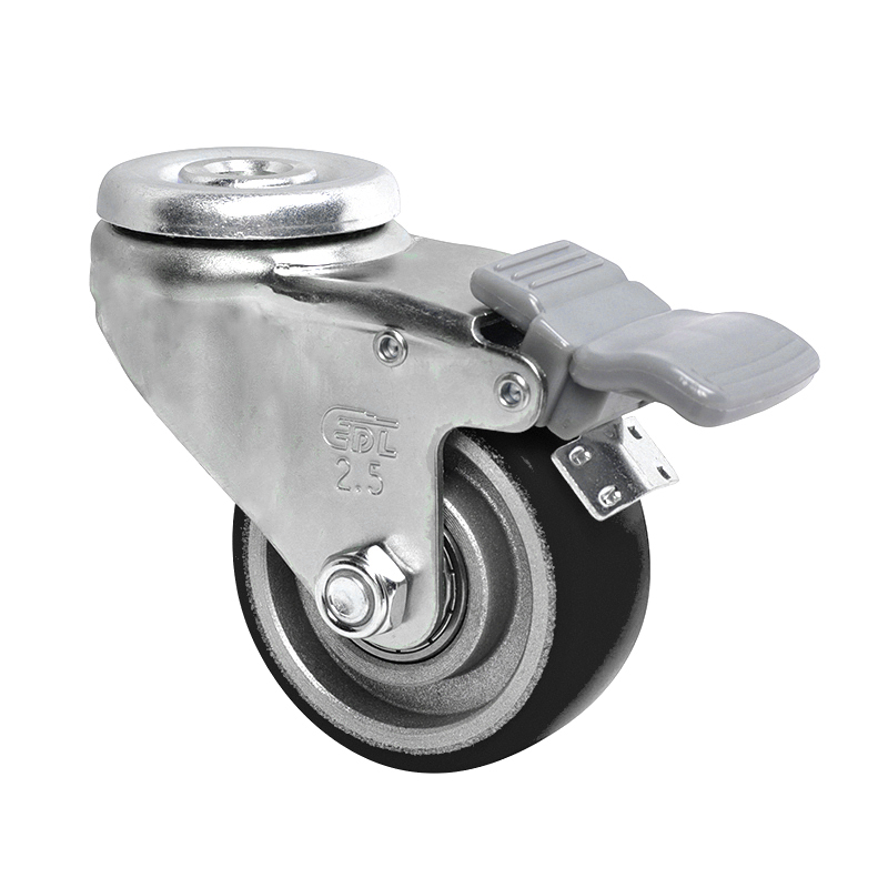 EDL Anti-electrostatic 2.5''65kg Bolt Hole Brake TPU Caster 361825H-A3625-86A