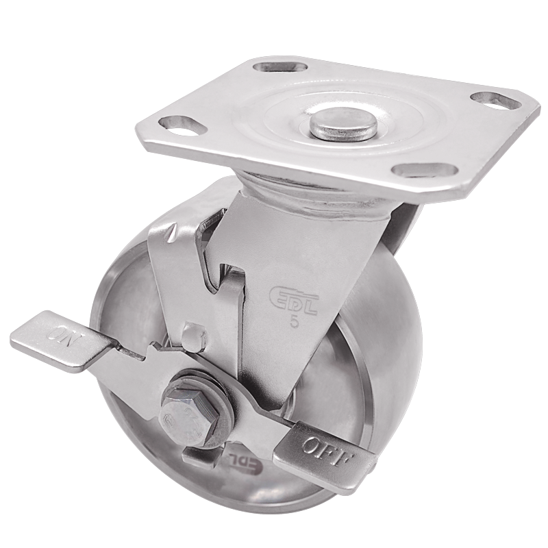 EDL Full-Stainless Steel Heavy 5'' 350kg Plate Brake SS Caster S71725C-S715-S6/C