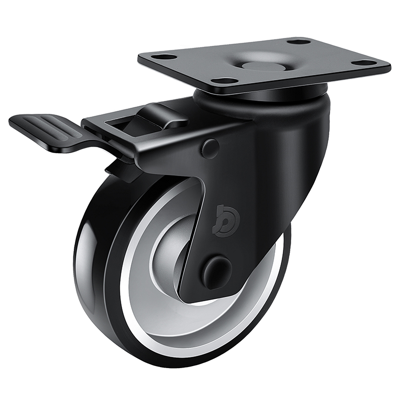 JARABO High-powered Medium4" 110kg Plate Dual Brake TPU Caster J50524L-A504-86A