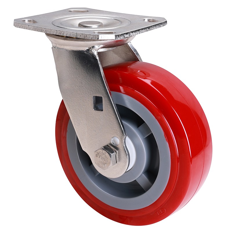 EDL Stainless Steel Heavy 6''420kg Plate Swivel TPU Caster S71716-S716-85