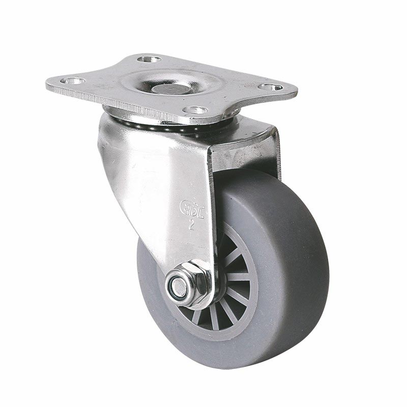 EDL Stainless Steel Mini 2'' 50kg Plate Swivel TPE Caster S26712-S262-53