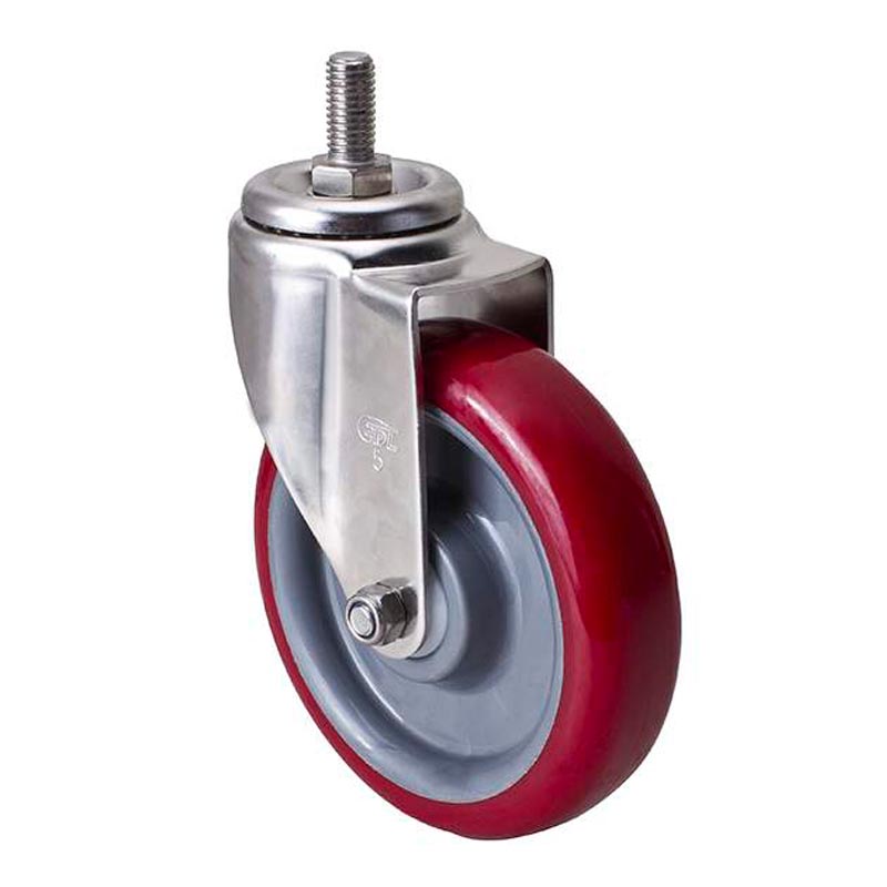 EDL Stainless Steel Medium 5'' 150kg Threaded Swivel TPU Caster S54735-S545-85