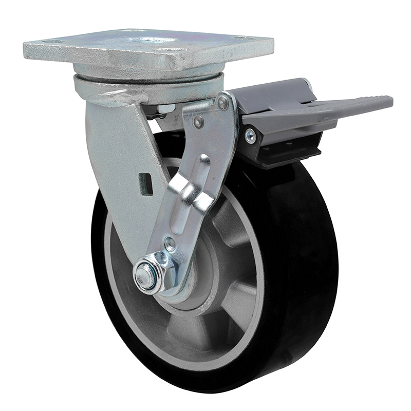 EDL Anti-electrostatic Heavy 6" 750kg Plate Plastic Wheel Brake TPU Caster 78126F-A786-86A/F