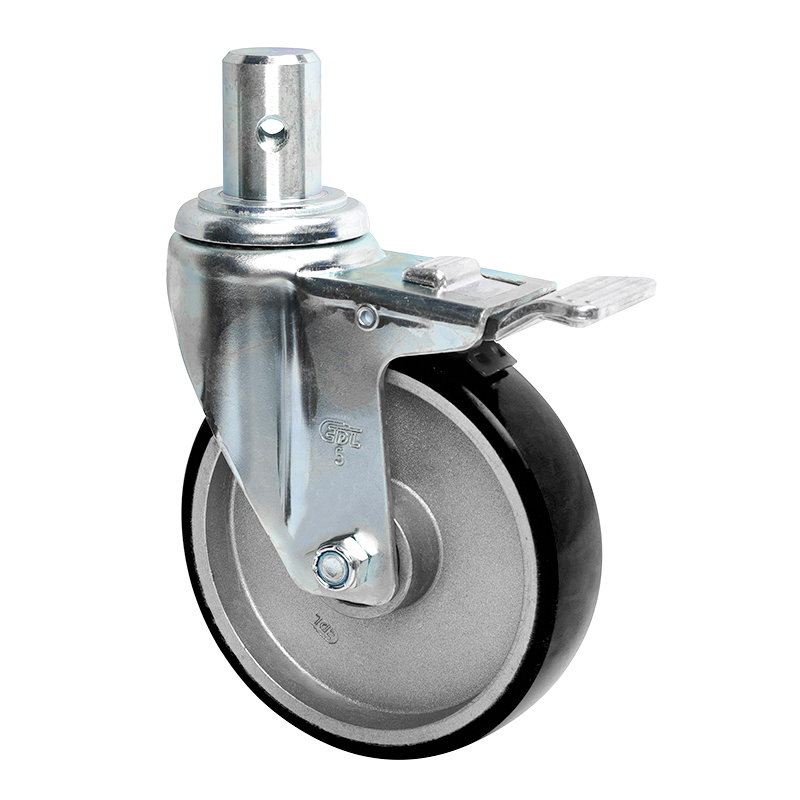 EDL Anti-electrostatic Medium 5" 150kg Stem Al. Dual Brake TPU Caster 50165P-A505-86A