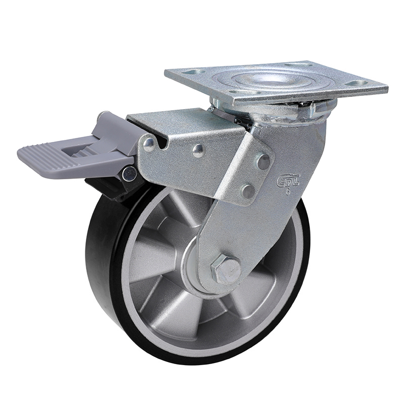 EDL Anti-electrostatic Heavy 6'' 460kg Plate Plastic Dual Brake TPU Caster73126H-A736-86A