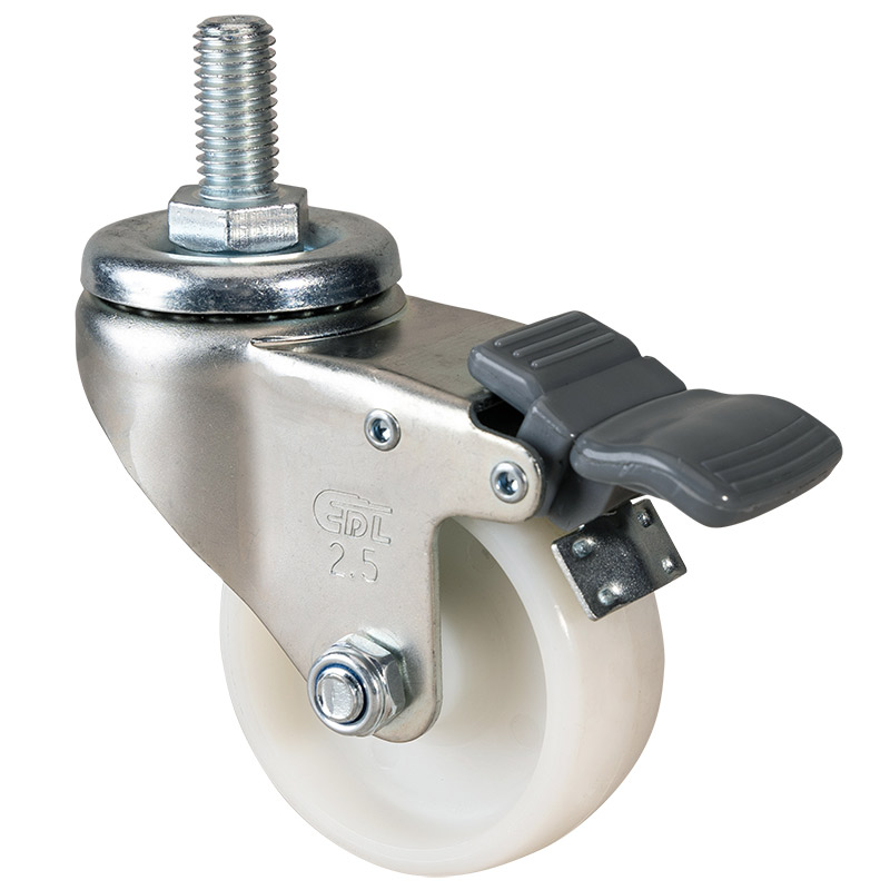 EDL Light 2.5'' 80kg Threaded Brake TPA Caster 361425H-3625-23