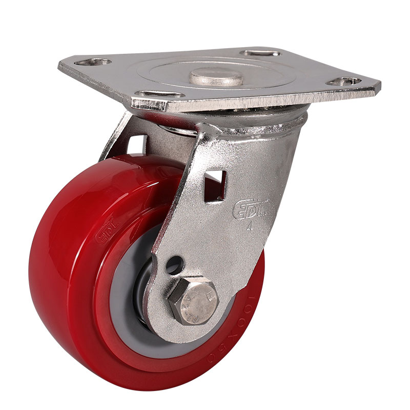 EDL Stainless Steel Heavy 4'' 350kg Plate Swivel TPU Caster S71714-S714-86