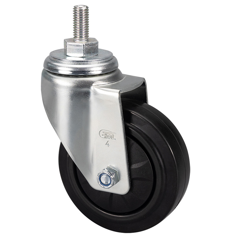 EDL Medium 4'' 110Kg Threaded Swivel Ethylene Rubber Caster 50134-574-37