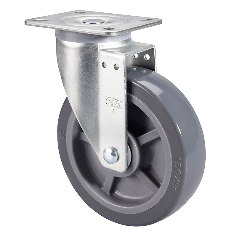 EDL Medium 6" 200kg Plate Swivel PU Caster 66116-666-76