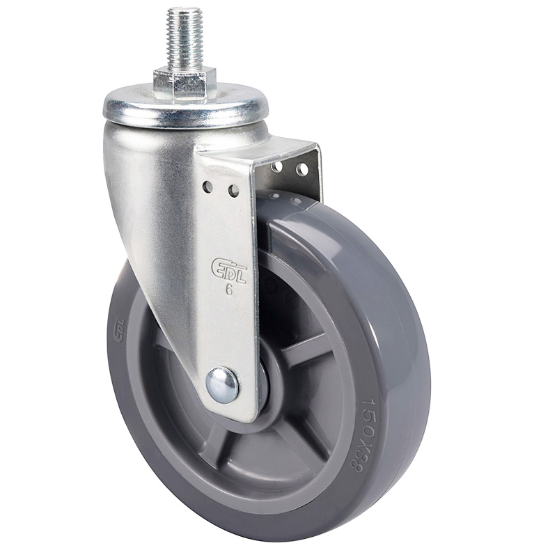 EDL Medium 6" 200kg Threaded Swivel PU Caster 66136-666-76